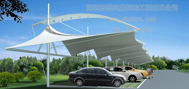 膜結(jié)構(gòu)車棚效果圖能看得出效果嗎？